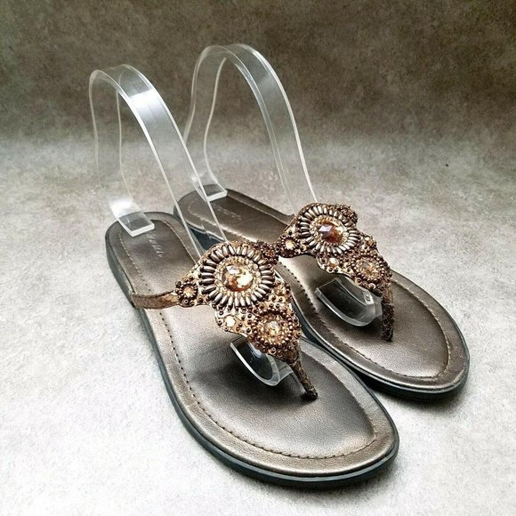 Xhilaration Shoes - Xhilaration Womens   Size 8 Bronze  Thong Sandals